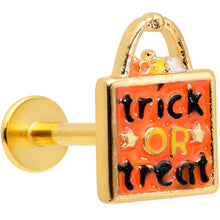 Load image into Gallery viewer, 16G 5/16 Gold Tone Trick or Treat Halloween Labret Monroe Tragus