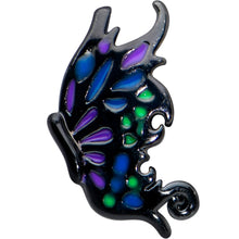 Load image into Gallery viewer, 16G 1/4 Black Purple Wings Butterfly Cartilage Tragus Earring