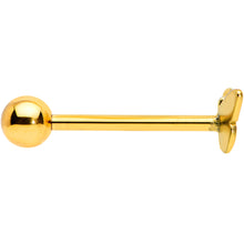Load image into Gallery viewer, Clear CZ Gem Gold Tone Open Butterfly Barbell Tongue Ring