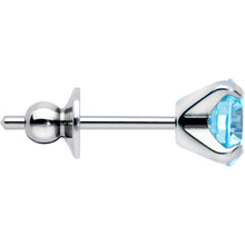Load image into Gallery viewer, Blue CZ Gem 5mm G23 Titanium Post Stud Earrings