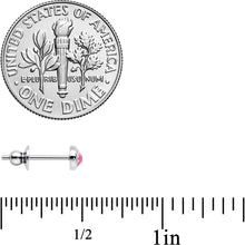 Load image into Gallery viewer, 4mm Pink Gem Bezel G23 Titanium Post Stud Earrings