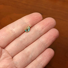 Load image into Gallery viewer, 16G 1/4 Green Faux Opal Gold Hue Curvy Mermaid Cartilage Tragus