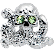 Load image into Gallery viewer, 16G 1/4 Clear Green Gem Sunglass Octopus Cartilage Tragus Earring