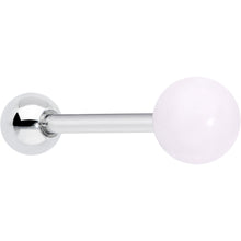 Load image into Gallery viewer, Pink Synthetic Light Rose Quartz Barbell Tongue Ring