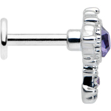 Load image into Gallery viewer, 16G 1/4 Purple Gem Unlock My Heart Key Labret Monroe Tragus