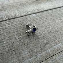 Load image into Gallery viewer, 16G 1/4 Purple Gem Unlock My Heart Key Labret Monroe Tragus