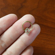 Load image into Gallery viewer, 16G 3/8 Pink Clear Gem Gold Tone Lace Love Hinged Segment Ring