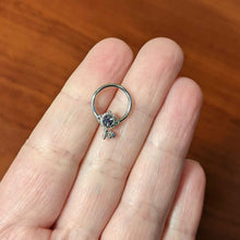 Load image into Gallery viewer, 16G 3/8 Purple Gem Unlock My Heart Key Hinged Segment Ring