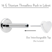 Load image into Gallery viewer, 16G 5/16 G23 Titanium Threadless Post Only Labret Monroe Tragus