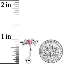 Load image into Gallery viewer, Pink Gem Sweet Butterflies Top Mount Belly Ring