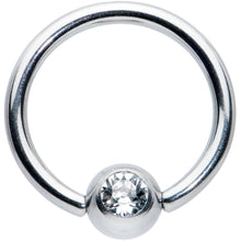 Load image into Gallery viewer, 14G 1/2 Clear Gem BCR Captive Bead Ring