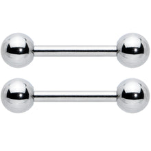 Load image into Gallery viewer, 14G 1/2 Simple Classic Barbell Nipple Ring Set