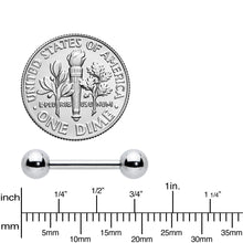 Load image into Gallery viewer, 14G 1/2 Simple Classic Barbell Nipple Ring Set