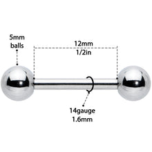 Load image into Gallery viewer, 14G 1/2 Simple Classic Barbell Nipple Ring Set