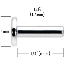 Load image into Gallery viewer, 14G 1/4 G23 Titanium Threadless Post Only Labret Monroe Tragus