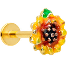 Load image into Gallery viewer, 16G 5/16 Gold Tone Summer Sunflower Labret Monroe Tragus