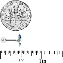 Load image into Gallery viewer, 16G 1/4 Blue Gem Rococo Blue Cartilage Tragus Earring