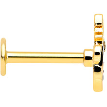 Load image into Gallery viewer, 16G 5/16 Gold Tone Pumpkin Black Cat Halloween Labret Tragus