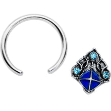 Load image into Gallery viewer, 16G 3/8 Blue Gem Rococo Blue BCR Captive Ring