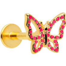 Load image into Gallery viewer, 16G 5/16 Gold Tone Sweet Simple Butterfly Labret Monroe Tragus
