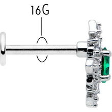 Load image into Gallery viewer, 16G 5/16 Green Gem Ornate Art Deco Labret Monroe Tragus