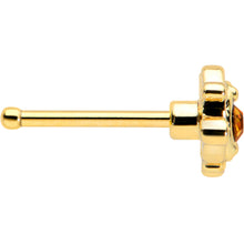 Load image into Gallery viewer, 20G 1/4 Yellow Gem Gold Tone Duet Scroll Nose Bone