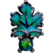 Load image into Gallery viewer, 20G 1/4 Green Synthetic Opal Fall Leaf Nose Bone