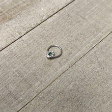 Load image into Gallery viewer, 16G 3/8 Clear Green Gem Ornate Art Deco Hinged Segment Ring