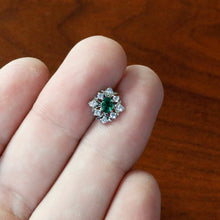 Load image into Gallery viewer, 16G 1/4 Green Gem Ornate Art Deco Labret Monroe Tragus