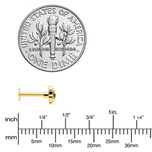 Load image into Gallery viewer, 16G 1/4 Yellow Gem Gold Tone Duet Scroll Labret Monroe Tragus