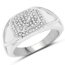 Load image into Gallery viewer, 14K White Gold Plated 0.24 Carat Genuine White Diamond .925 Sterling Silver Ring
