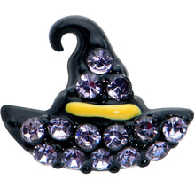 Load image into Gallery viewer, 16G 1/4 Clear Gem Black Witch Hat Halloween Cartilage Tragus