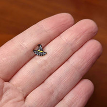 Load image into Gallery viewer, 16G 1/4 Clear Gem Black Witch Hat Halloween Cartilage Tragus