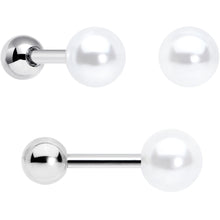Load image into Gallery viewer, 16G 1/4 Bear Pearlescent Purple Heart Cartilage Tragus Curation Set of 3