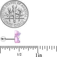 Load image into Gallery viewer, 16G 1/4 Bear Pearlescent Purple Heart Cartilage Tragus Curation Set of 3