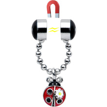 Load image into Gallery viewer, Ladybug Chain Dangle Non Pierced Magnetic Clip On Fake Septum Ring