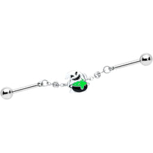 Load image into Gallery viewer, 14G Ghost Goo Cauldron Halloween Chain Industrial Barbell 38mm