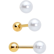 Load image into Gallery viewer, 16G 1/4 Gold Tone Bee Smile Flower Cartilage Earring Curation Set of 3