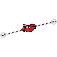 Load image into Gallery viewer, 14G Black Cone End Lips Heart Industrial Barbell 38mm Set of 2