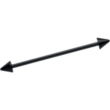 Load image into Gallery viewer, 14G Black Cone End Lips Heart Industrial Barbell 38mm Set of 2