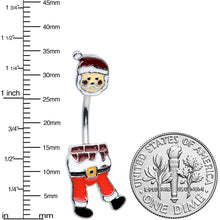 Load image into Gallery viewer, Santa Stuck in Chimney Christmas Double Mount Belly Ring