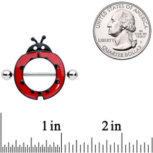 Load image into Gallery viewer, 14G 11/16 Happy Red Ladybug Nipple Shield Set