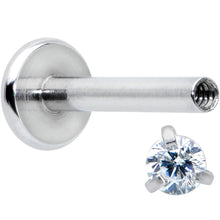 Load image into Gallery viewer, 16G 5/16 Clear Gem 2mm Internally Threaded Labret Monroe Tragus