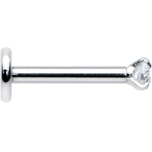 Load image into Gallery viewer, 16G 5/16 Clear Gem 2mm Internally Threaded Labret Monroe Tragus