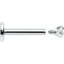 Load image into Gallery viewer, 16G 5/16 Clear Gem 2mm Internally Threaded Labret Monroe Tragus