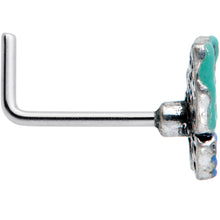 Load image into Gallery viewer, 20G 7mm Aurora Gem Colorful Glam Butterfly L Shape Nose Ring