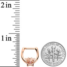 Load image into Gallery viewer, 16G 5/16 Pink CZ Gem Rose Gold Tone Butterfly Cartilage Clicker