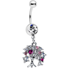 Load image into Gallery viewer, Clear Pink Gem Luscious Fruit Tree Dangle Belly Ring
