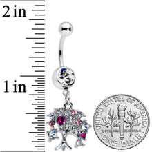 Load image into Gallery viewer, Clear Pink Gem Luscious Fruit Tree Dangle Belly Ring