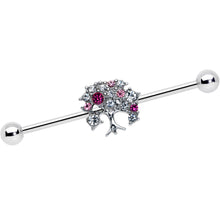 Load image into Gallery viewer, 14G Clear Pink Gem Luscious Fruit Tree Industrial Barbell 38mm